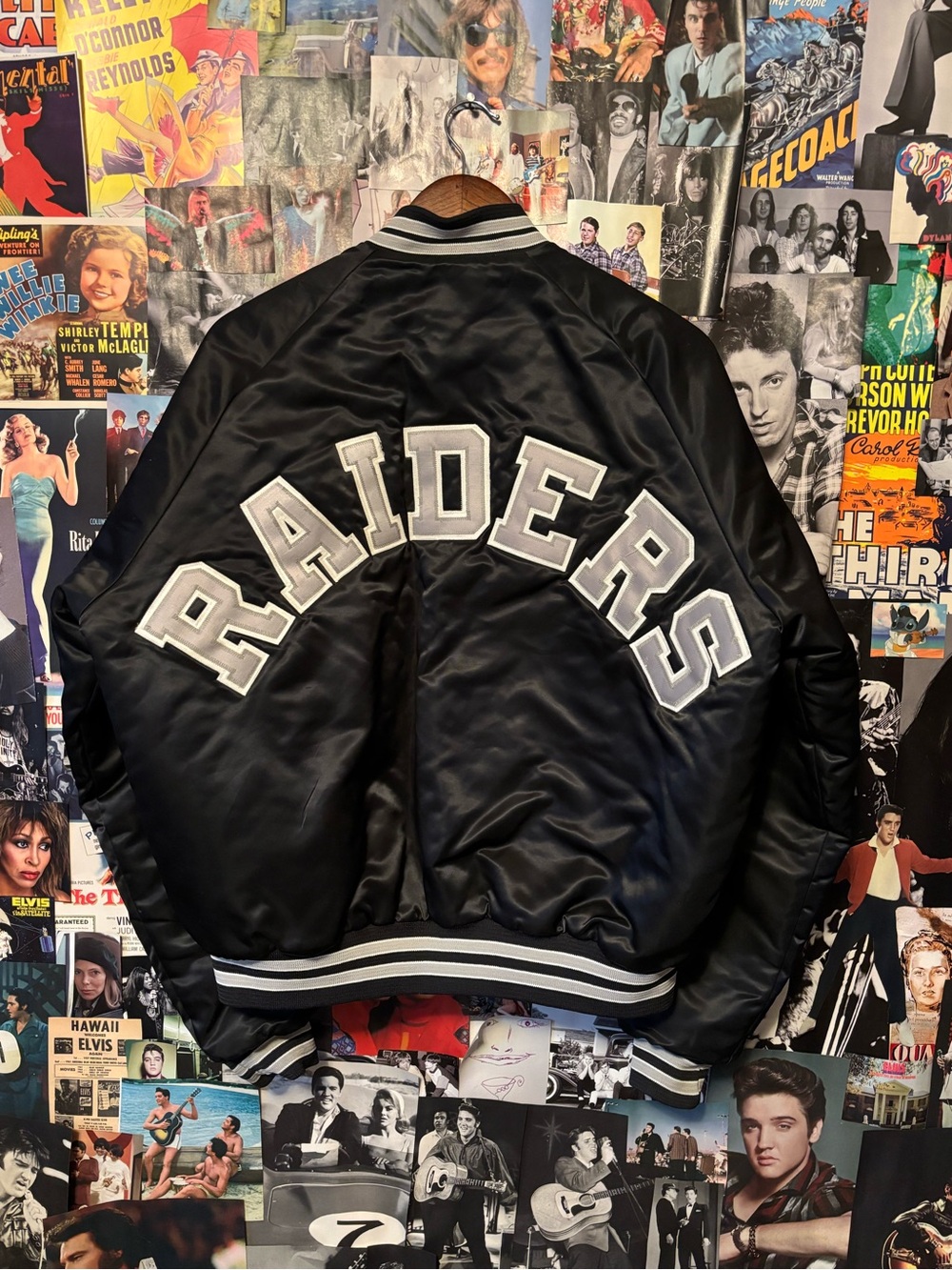 Black Raiders Satin Bomber Jacket - Unbranded